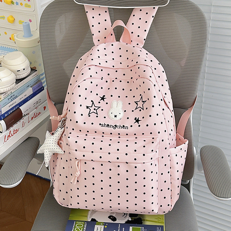 Playful Polka Dot Bunny-Themed Backpack Stornfield