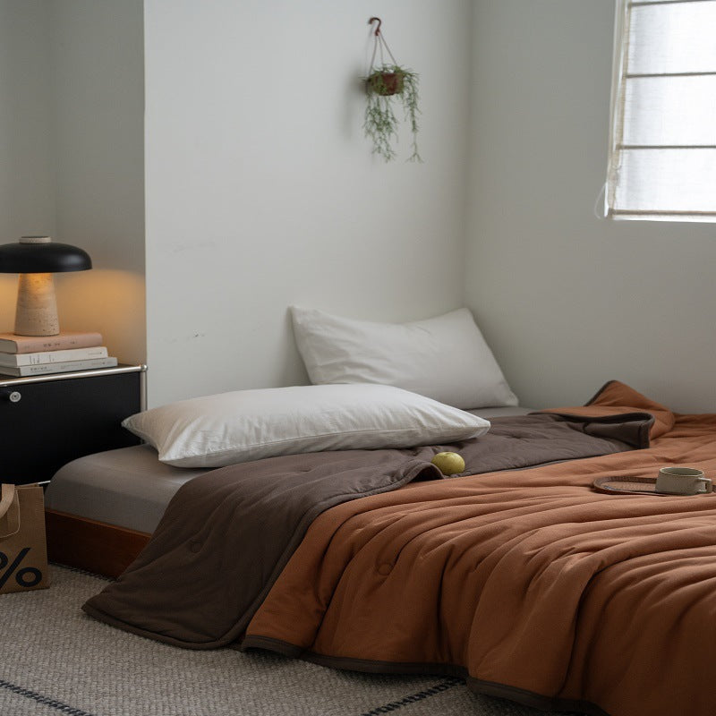 Reversible Quilted Cotton Comforter Blanket