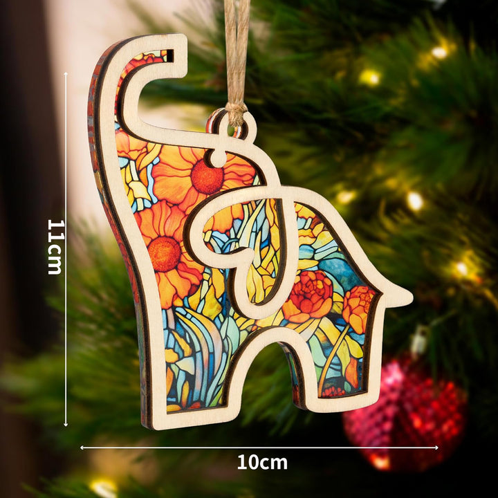 Artistic Wooden Elephant Ornament