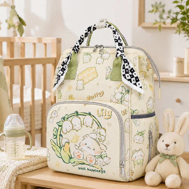 Floral Print Multi-Functional Diaper Backpack Stornfield