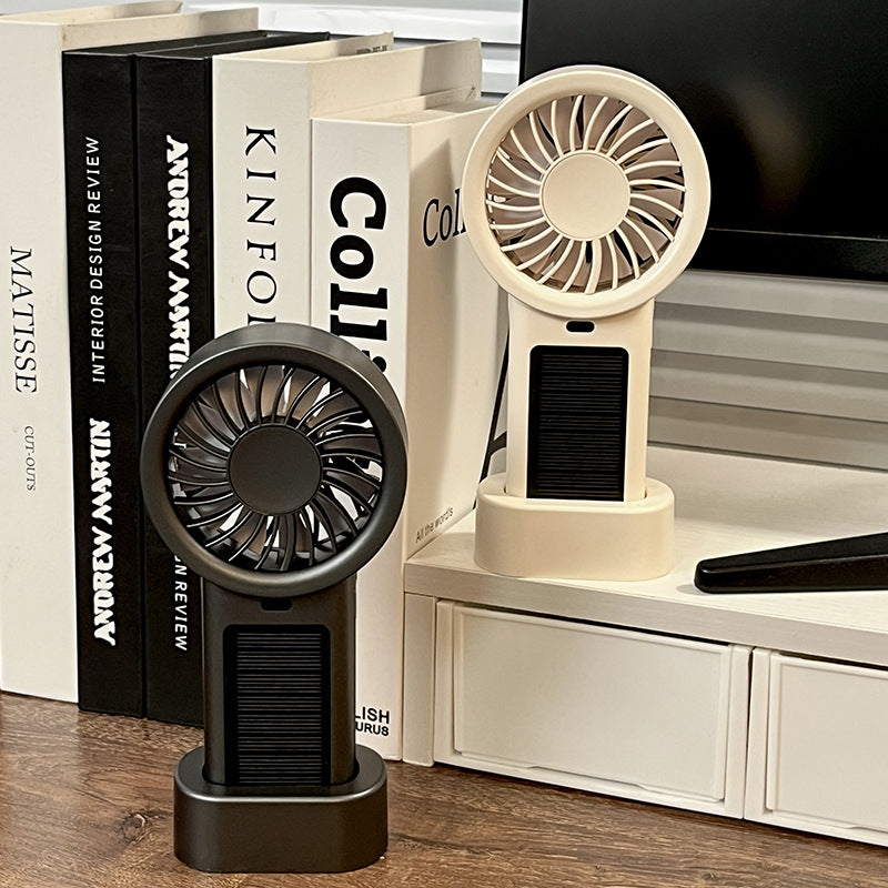 Unisex compact rechargeable table and hand fan with charging station Stornfield