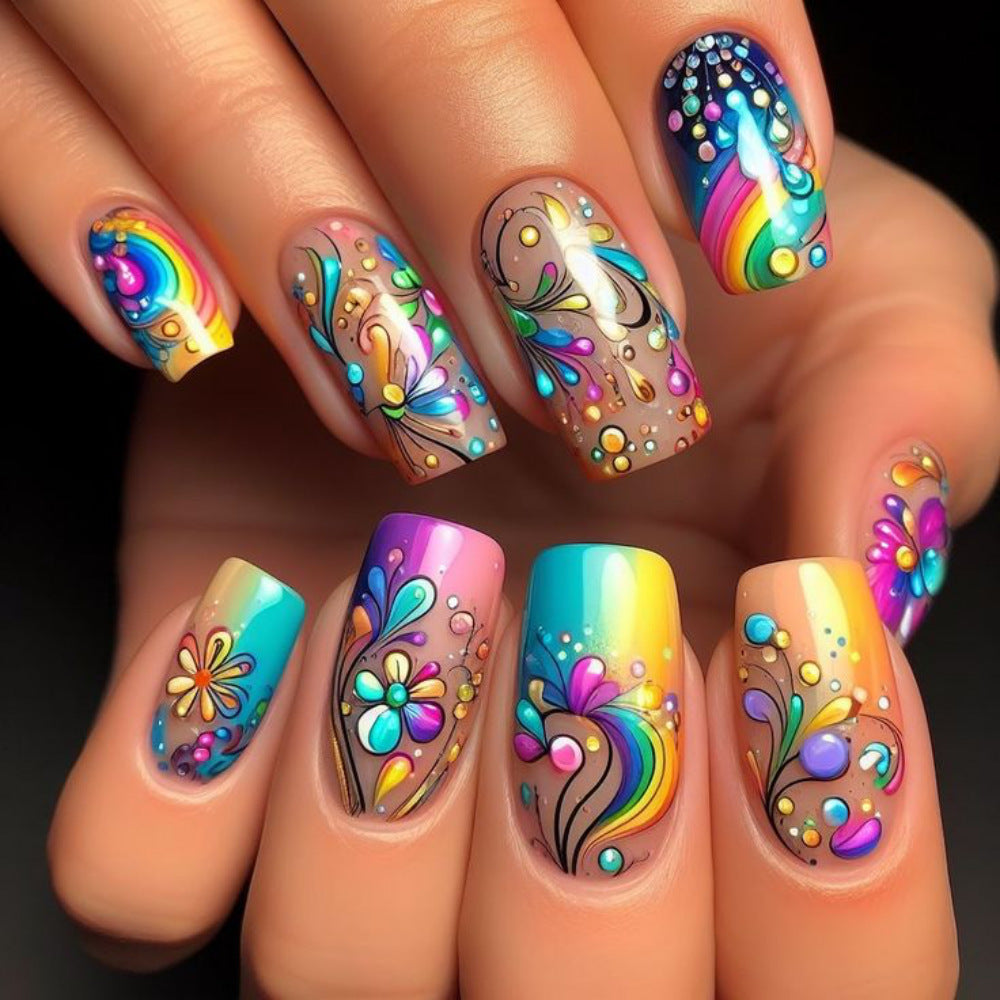 Art nails with colorful and creative motif designs Stornfield
