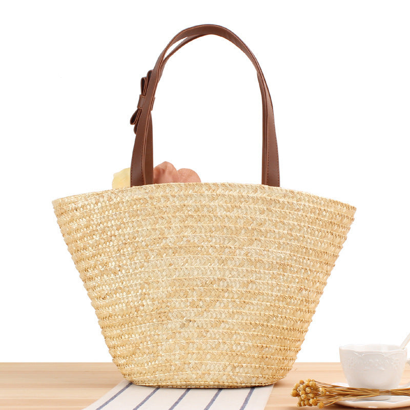 Beach bag with floral embellishments and stylish shoulder strap Stornfield