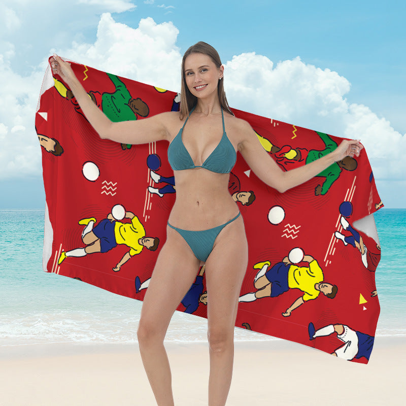 Beach towel with vibrant tropical plant motif Stornfield