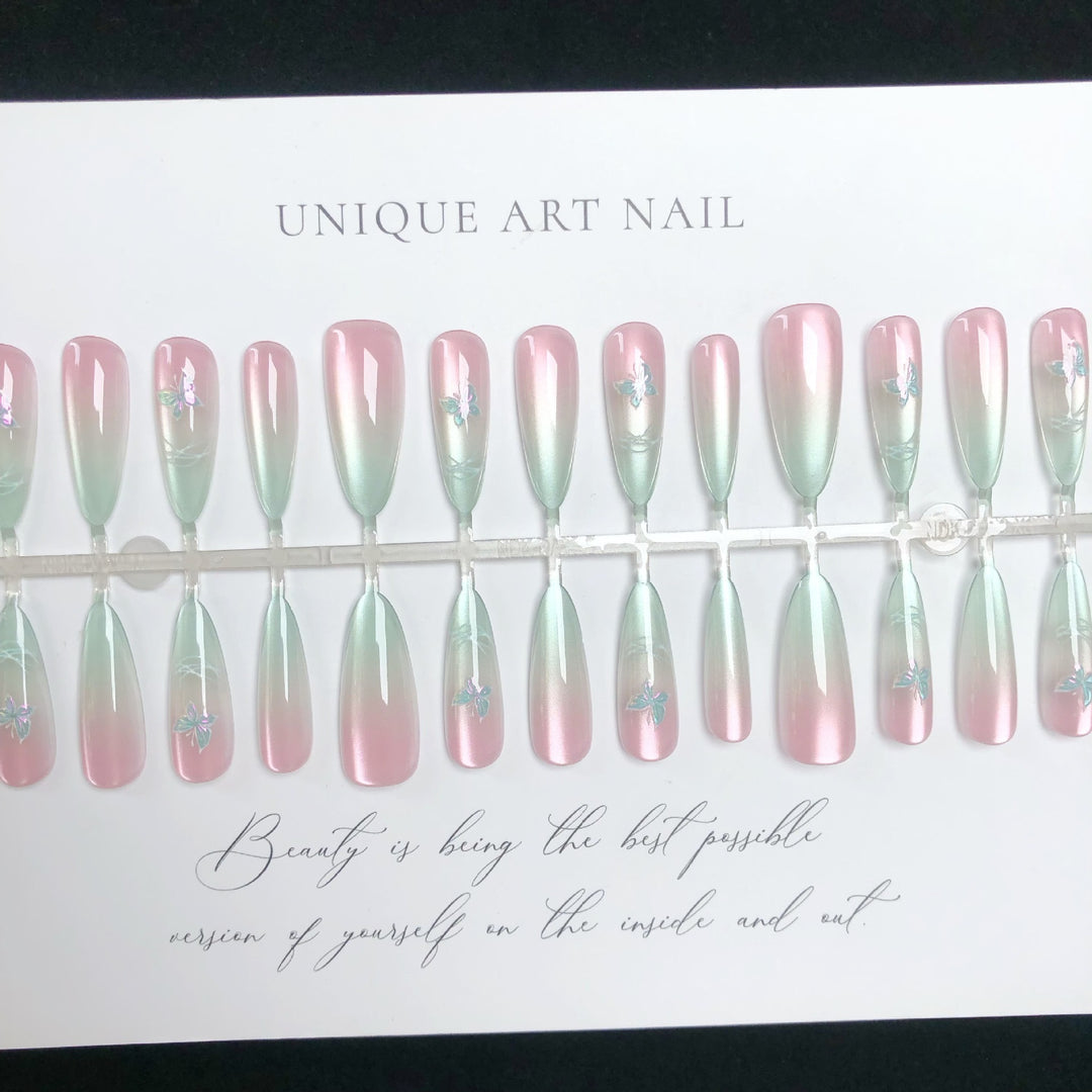 Elegant Floral Ombre Press-On Nail Set