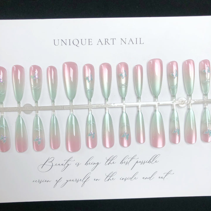 Elegant Floral Ombre Press-On Nail Set