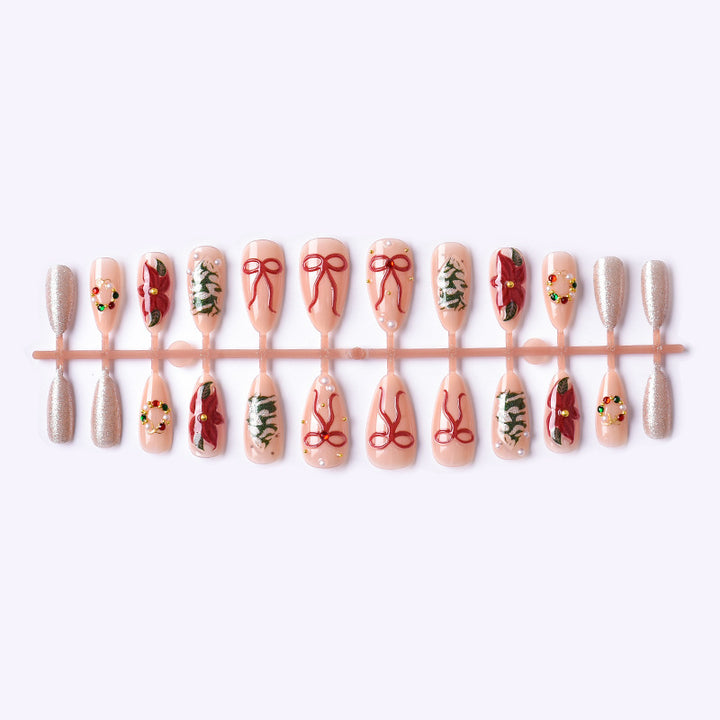 Festive Holiday-Themed Press-On Nail Art Set Stornfield 1790636494