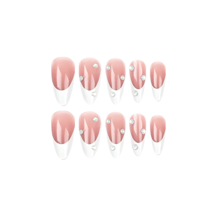 Elegant artificial nails with transparent design and pearlescent effects Stornfield