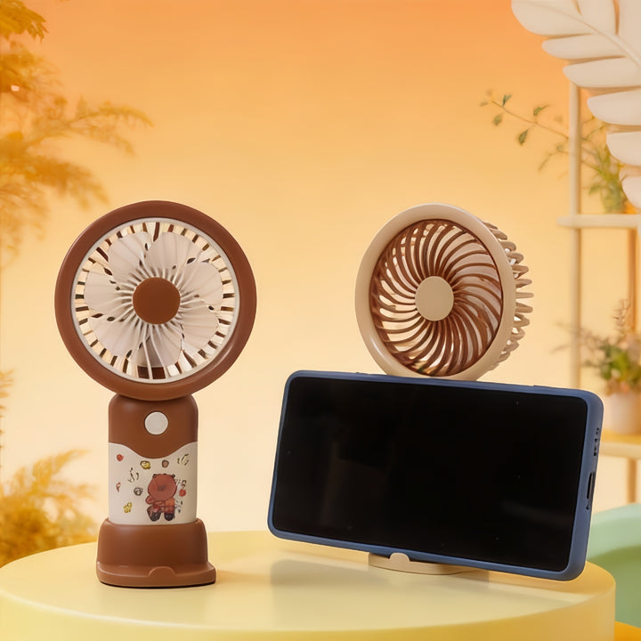 Ladies Portable Hand Fan with Cute Character Design Stornfield