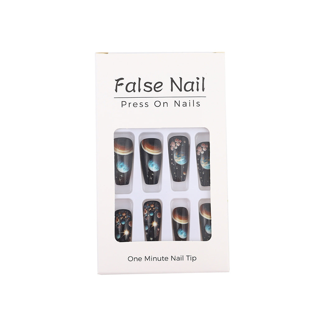 Artificial nails with galactic motifs Stornfield