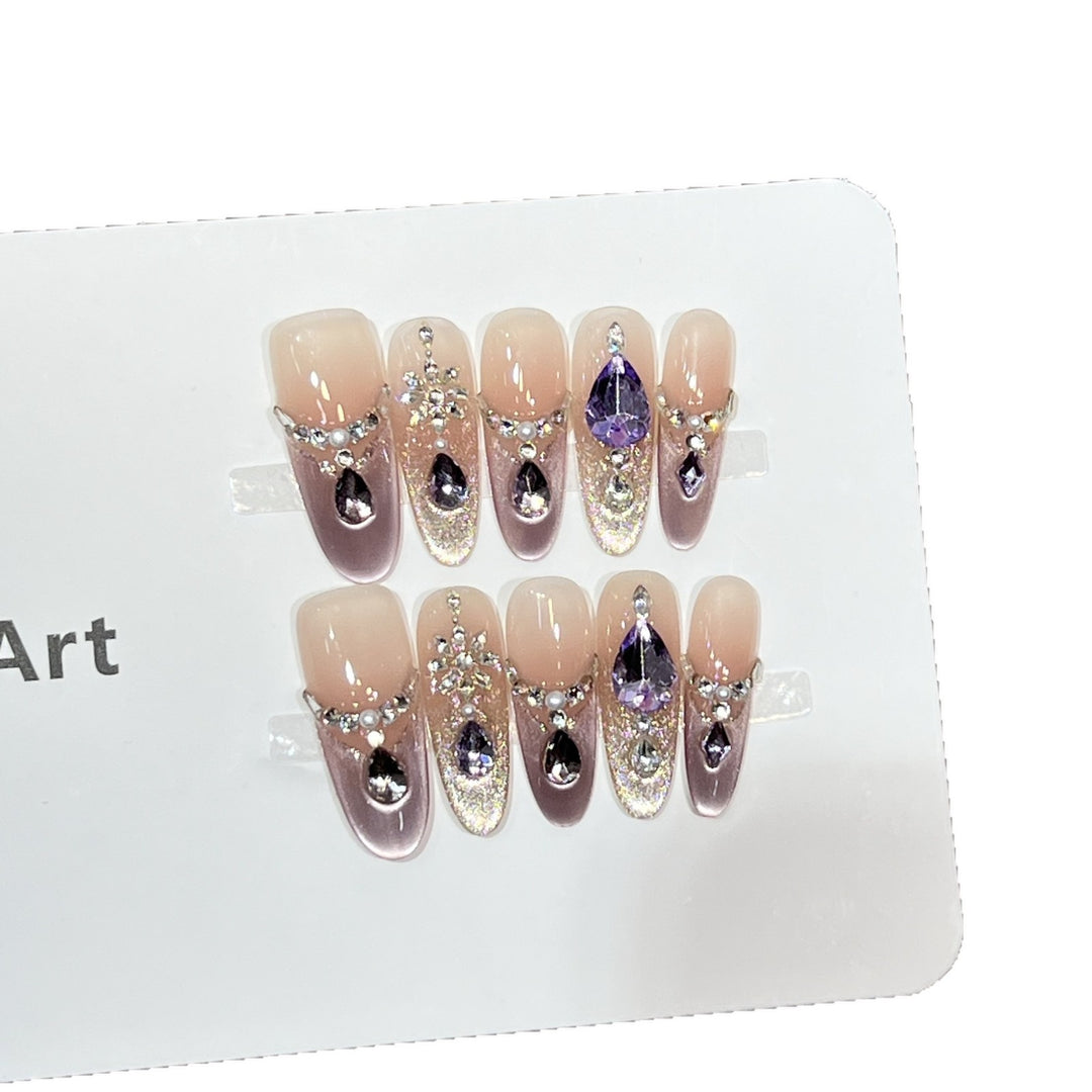 Glamorous Stiletto Nail Art with Rhinestones Stornfield