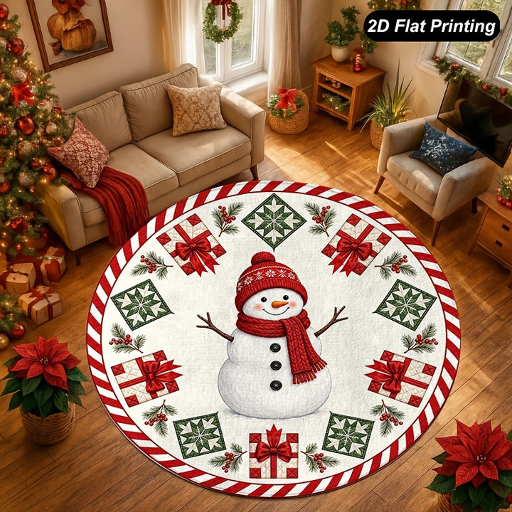 Holiday-Themed Round Area Rug