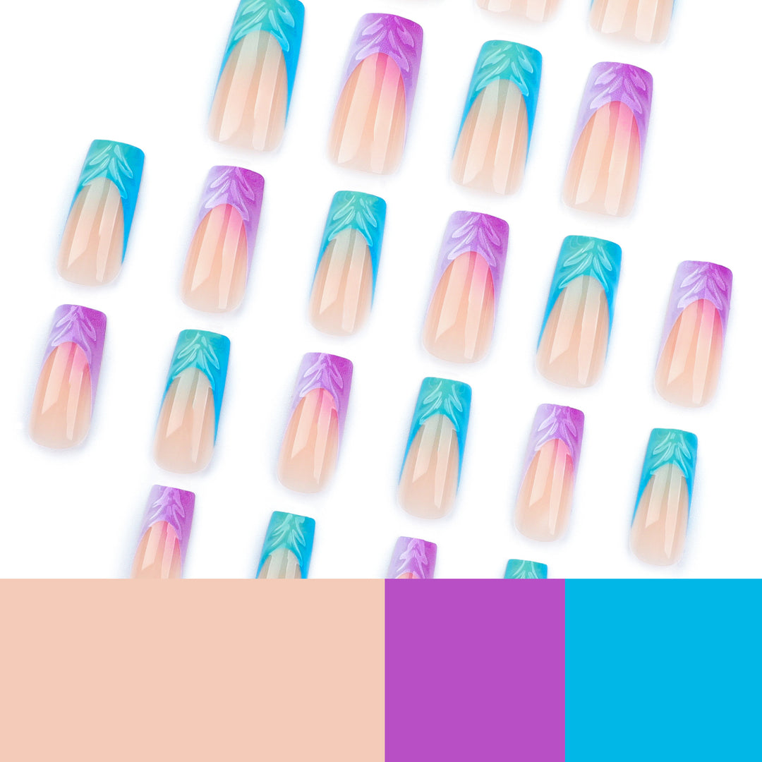Artificial nail extensions with unique Amazon River design Stornfield
