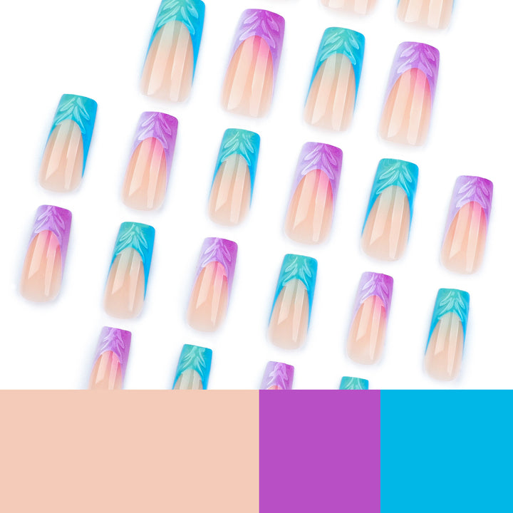Artificial nail extensions with unique Amazon River design Stornfield
