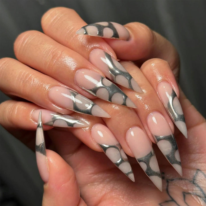 Artful stiletto nails with modern design Stornfield