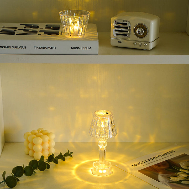 Faceted Crystal-Style Tea Light Candle Holder for Ambient Votive Lighting