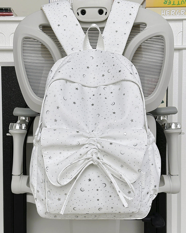 Starry Print Bow-Detail Backpack Stornfield