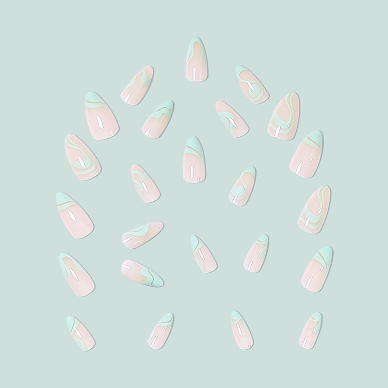 Artful nail design with curved lines Stornfield