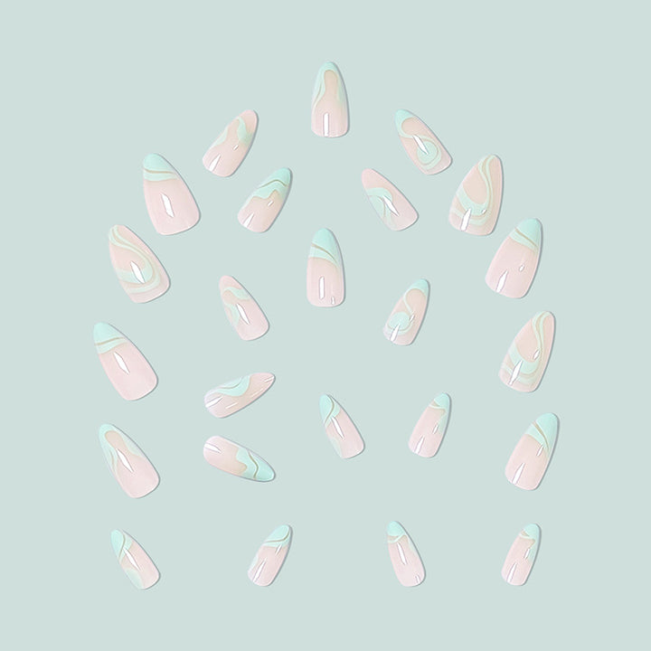 Artful nail design with curved lines Stornfield