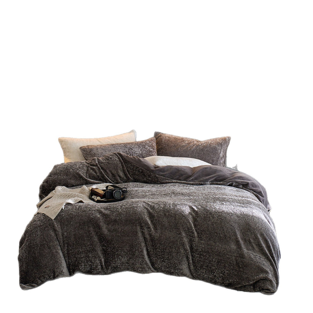 Cozy teddy fleece duvet cover set with plush surface