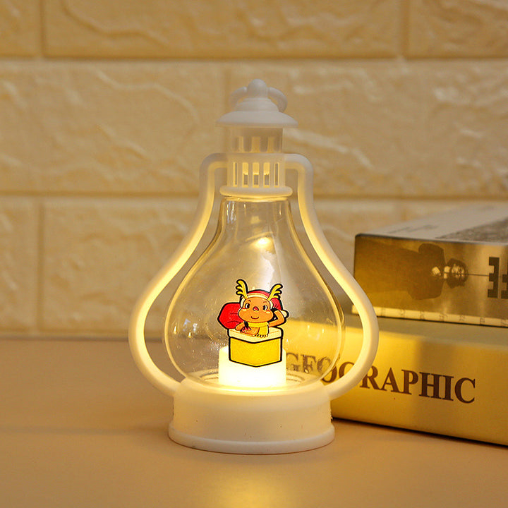 Decorative winter lantern with snowman motif