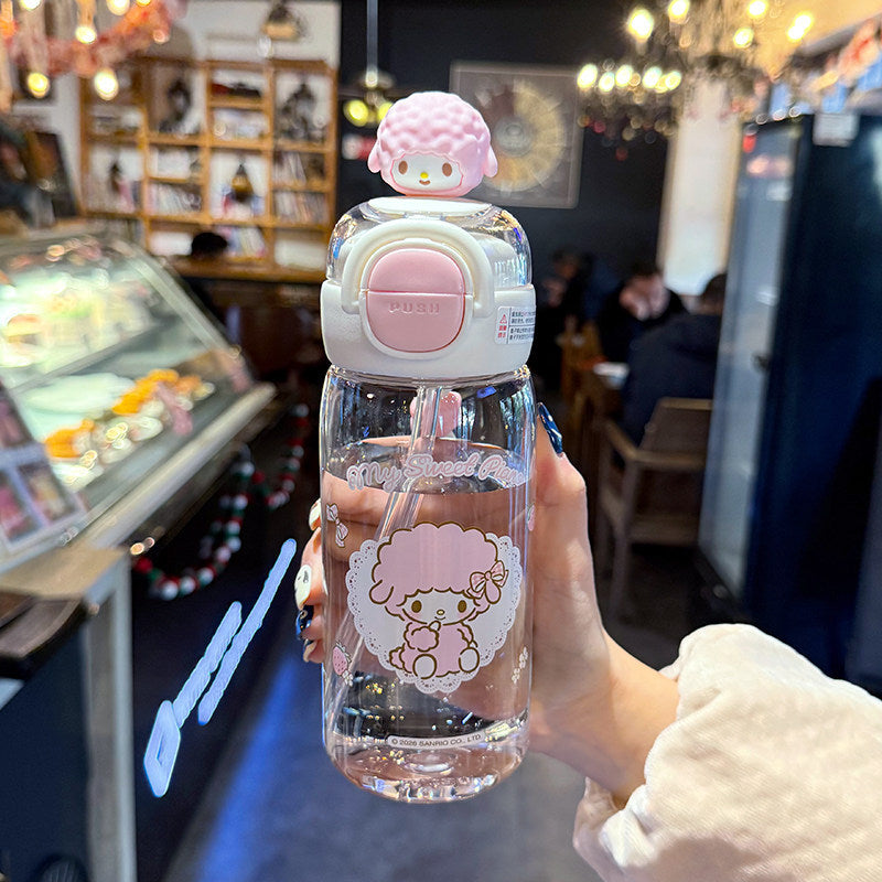 Women's water bottle with interactive lid and cute character design Stornfield