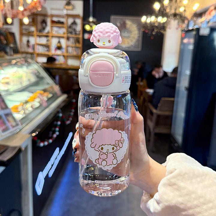 Women's water bottle with interactive lid and cute character design Stornfield