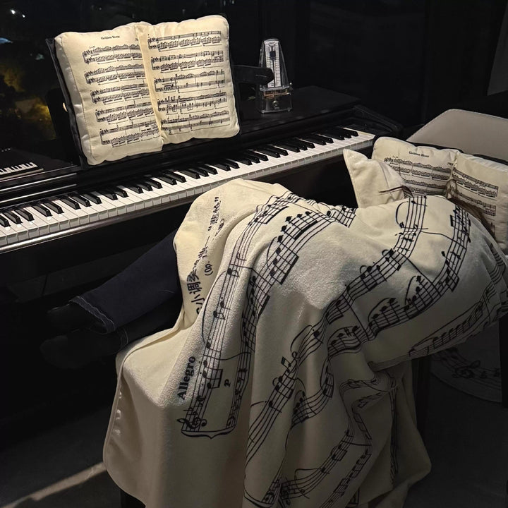 Cozy Music-Themed Fleece Blanket
