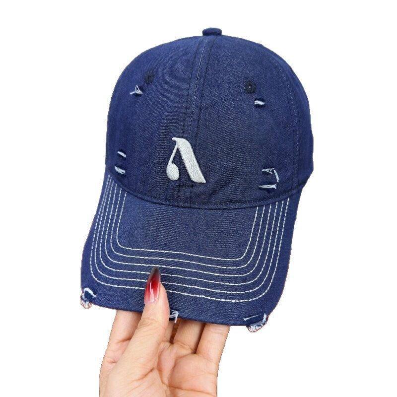 Men's Distressed Denim Style Cap Stornfield
