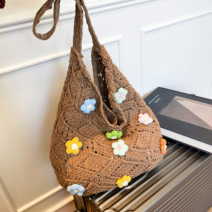 Floral Embellished Crochet Shoulder Bag Stornfield