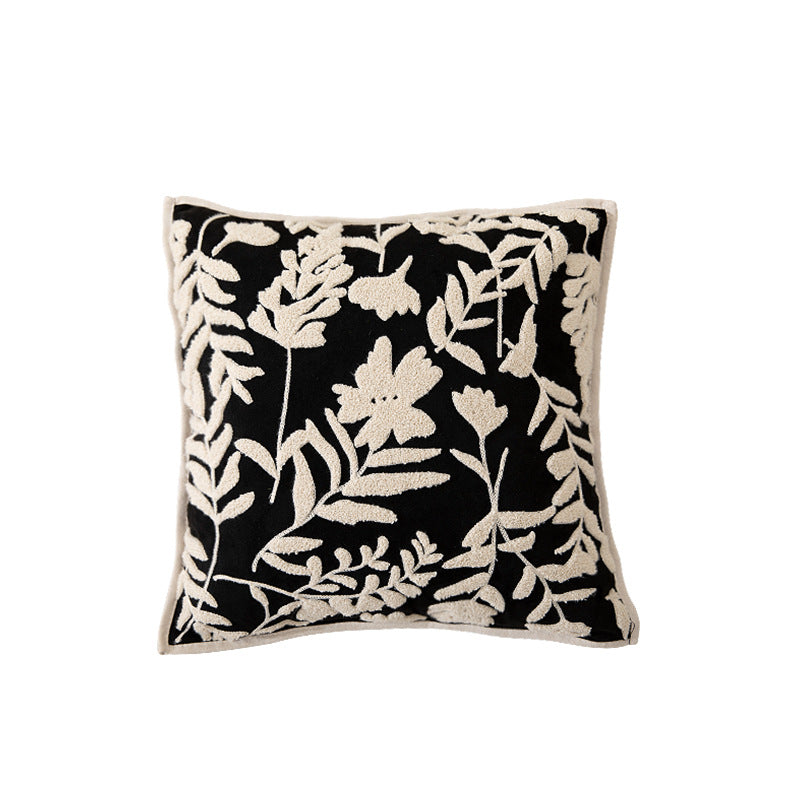 Decorative cushion cover with floral flock application Stornfield