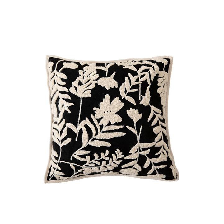 Decorative cushion cover with floral flock application Stornfield