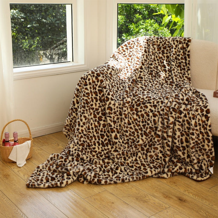 Plush Cow Print Throw Blanket
