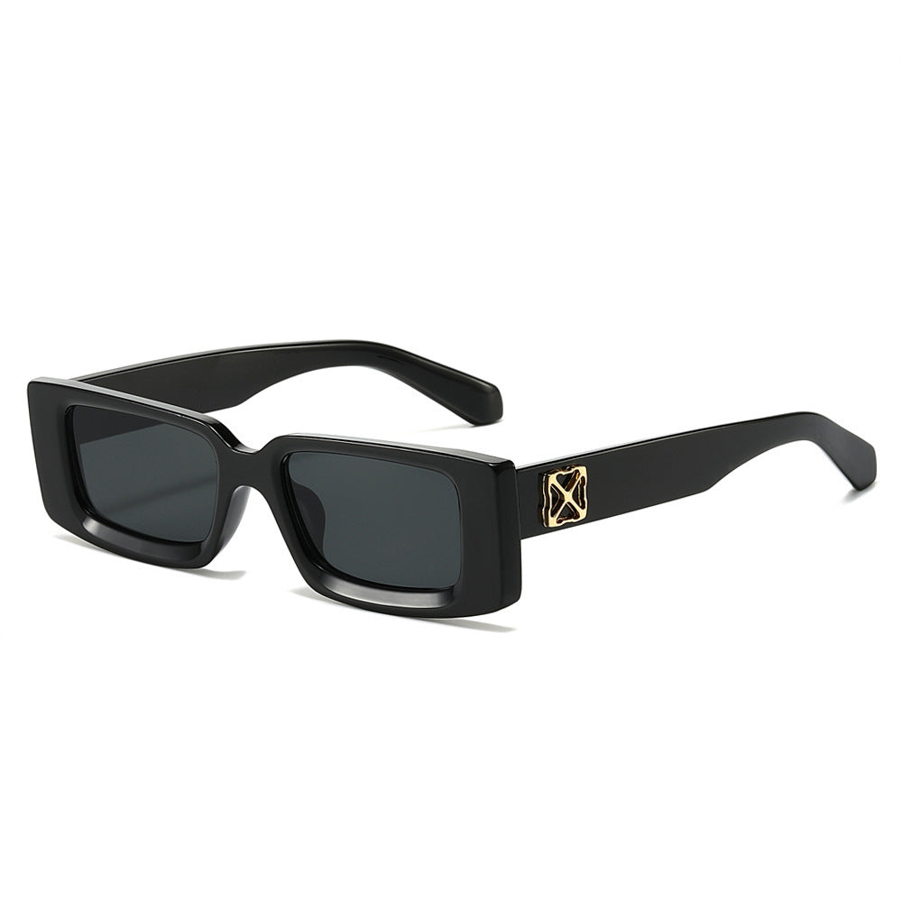 Oversized Geometric Sunglasses with Decorative Metal Accents Stornfield