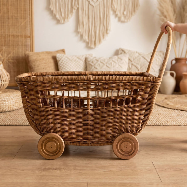 Vintage Woven Storage Cart Stornfield