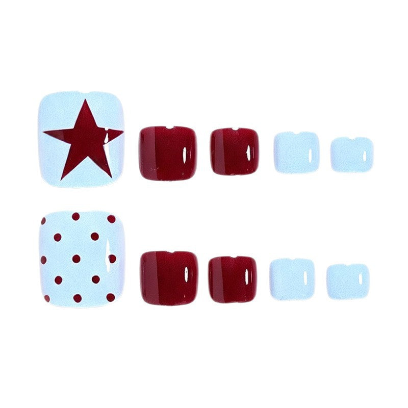 Creative foot art nails with maritime star design Stornfield