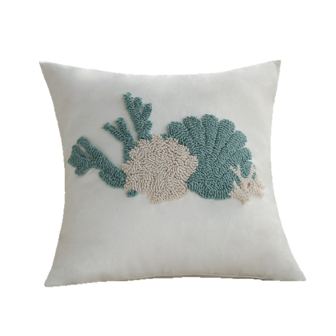 Elegant decorative pillow with coral-shaped design