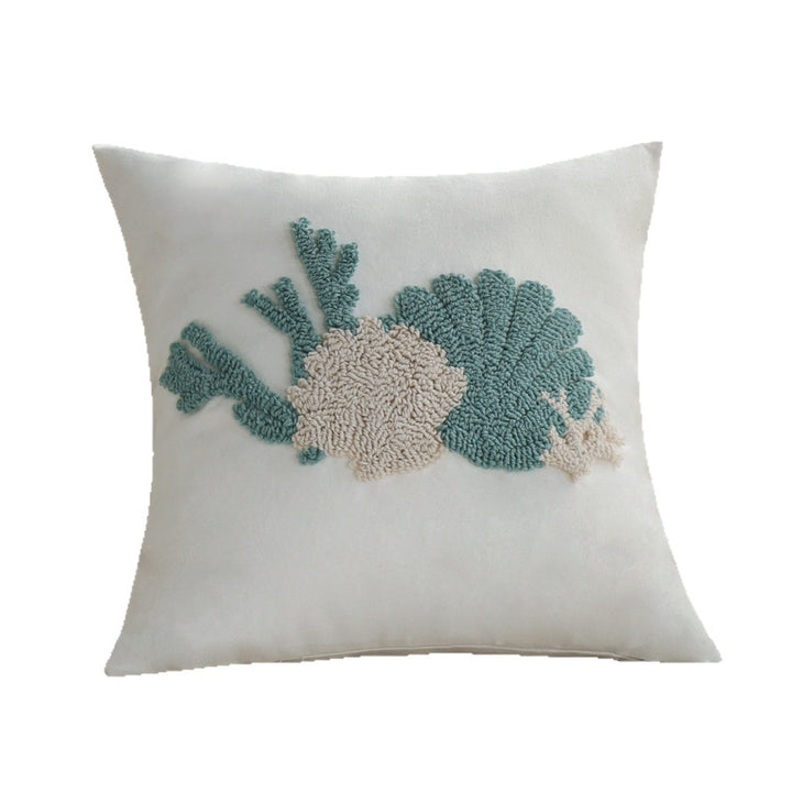 Elegant decorative pillow with coral-shaped design