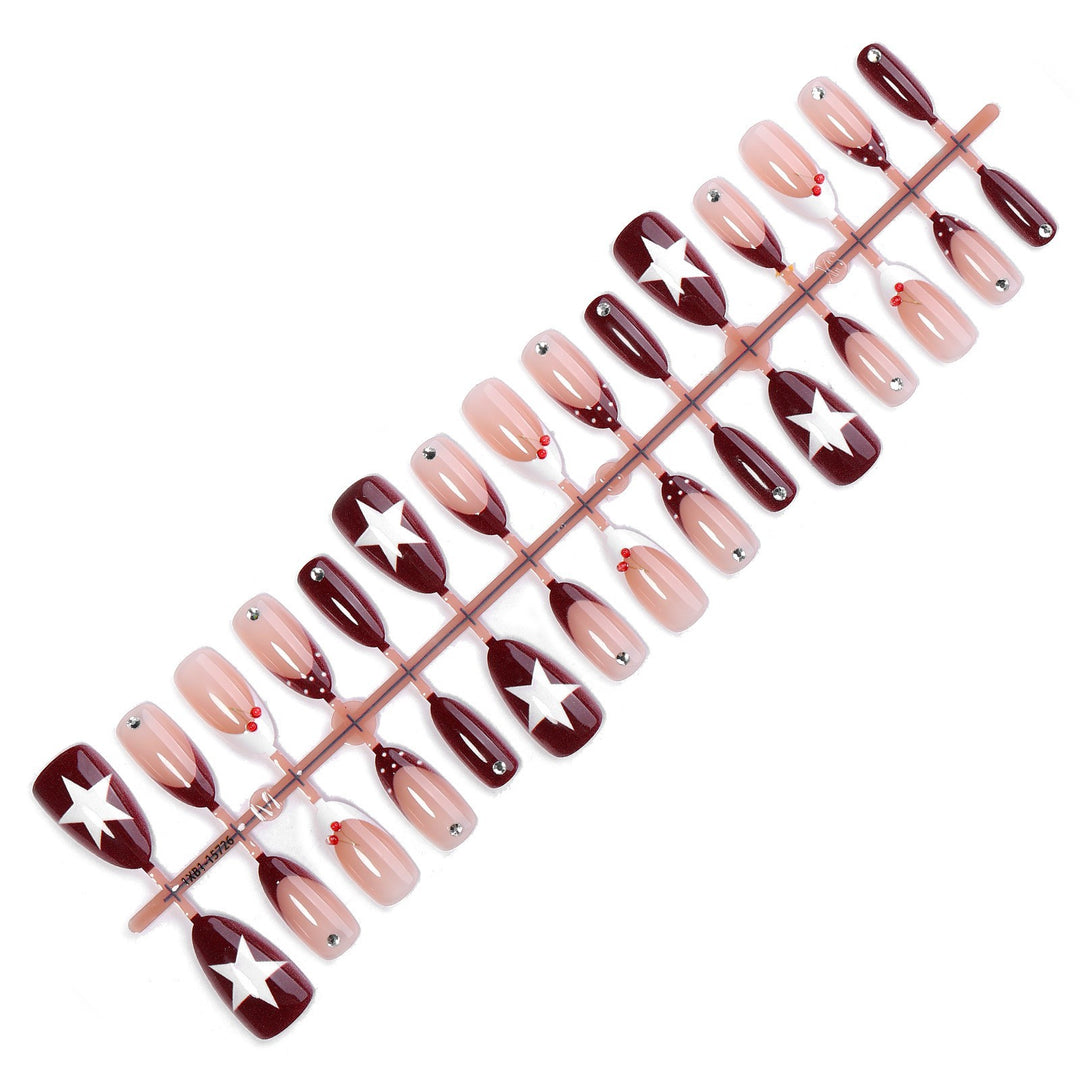 Artificial nail set with star motifs Stornfield