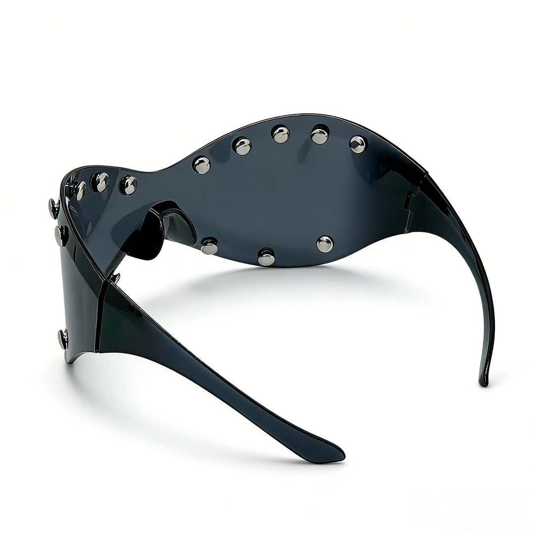 Women's futuristic designer sunglasses with decorative metal elements Stornfield