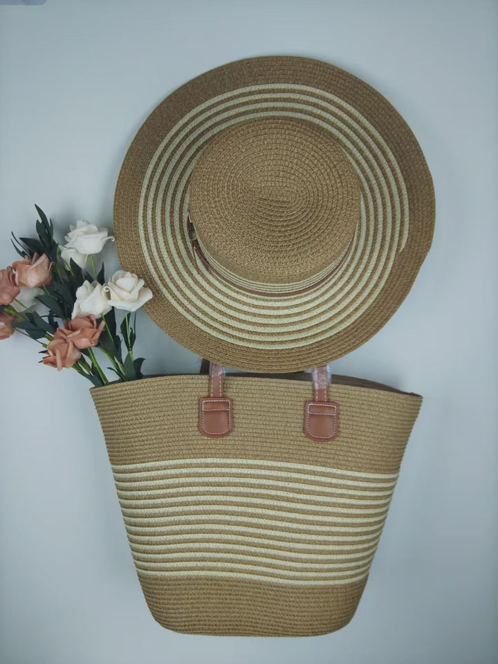 Sleek beach bag with matching sun hat Stornfield