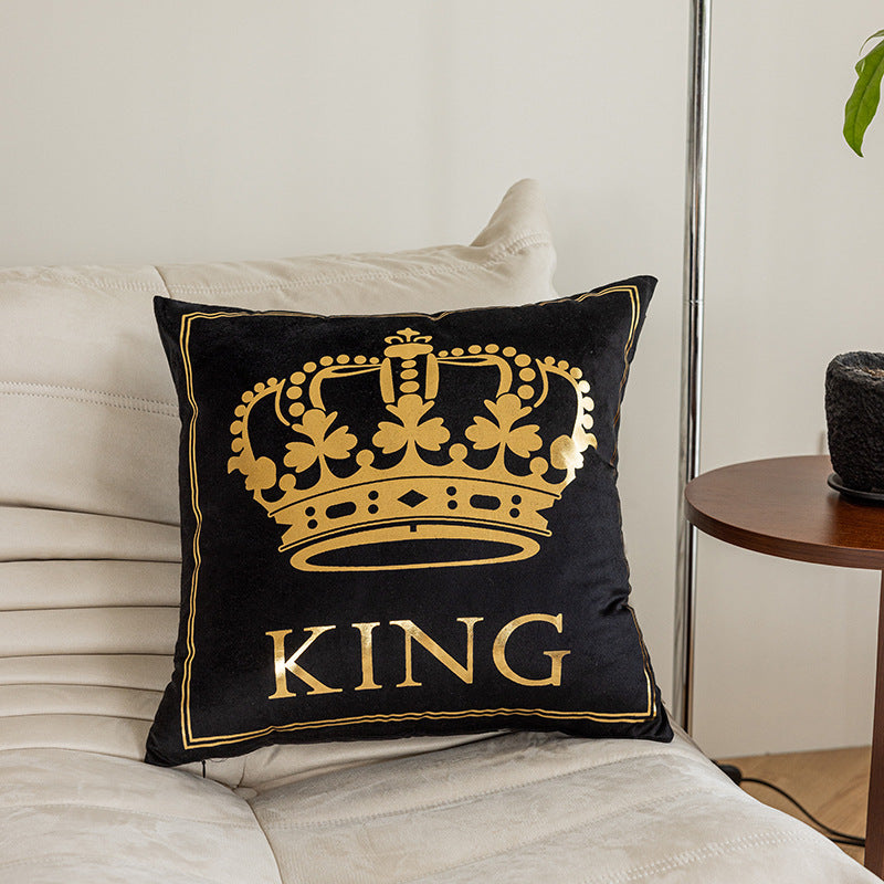 Luxury Metallic Foil Queen Cushion Cover with Hidden Zipper