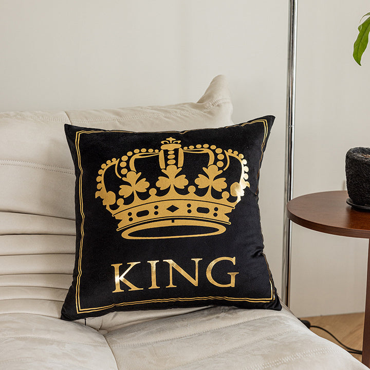 Luxury Metallic Foil Queen Cushion Cover with Hidden Zipper