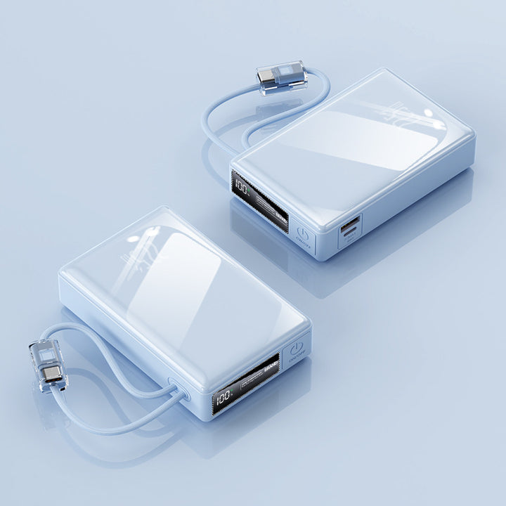 compact power bank with integrated cable and digital charging display Stornfield