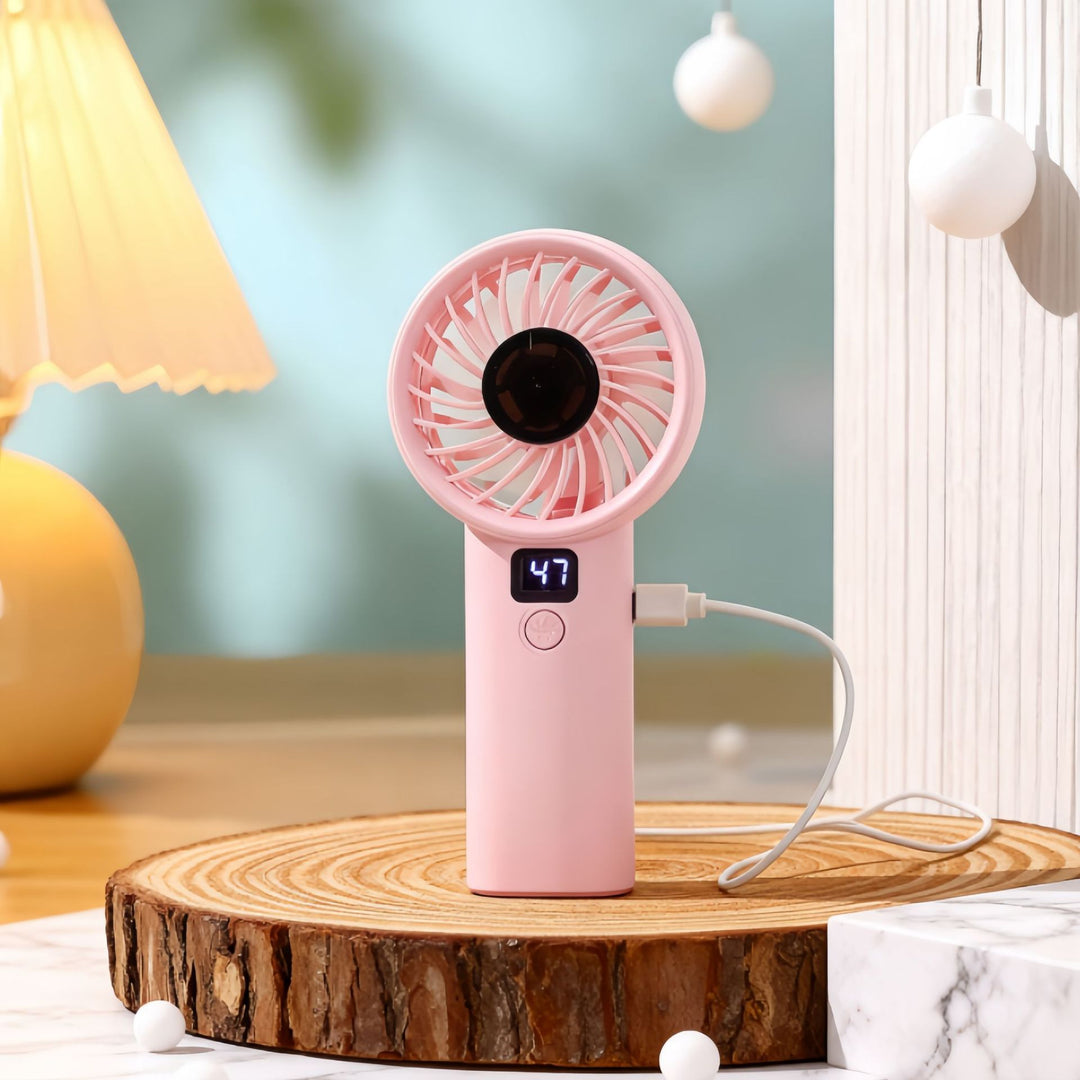 Ladies Portable Hand Fan with LED Display and Lightweight Design Stornfield