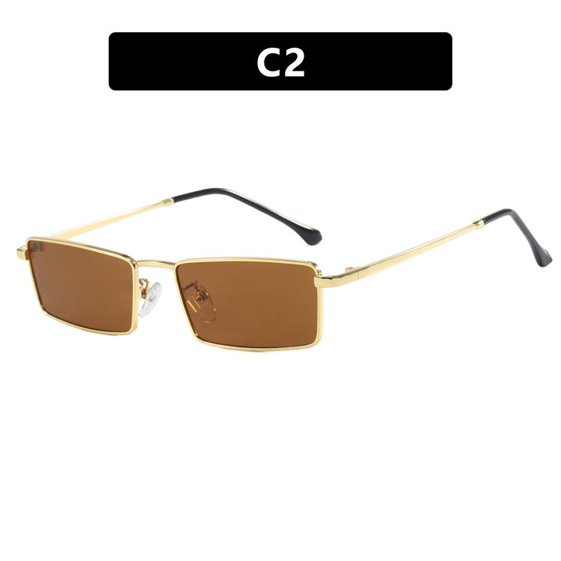 Women square sunglasses with metallic frame and comfortable nose pad Stornfield