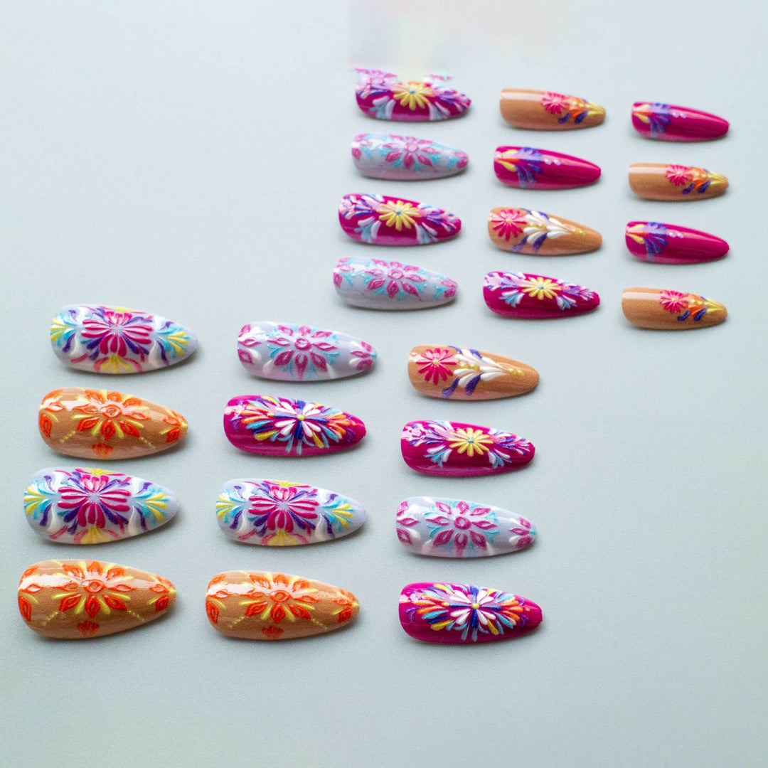 Creative Floral Acrylic Nail Art Design Kit