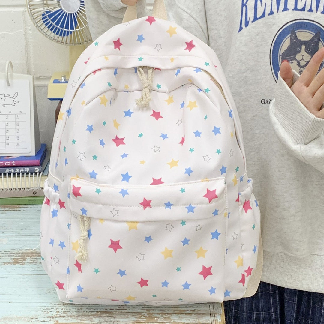 Backpack with Colorful Star Pattern and Practical Organization Compartments Stornfield