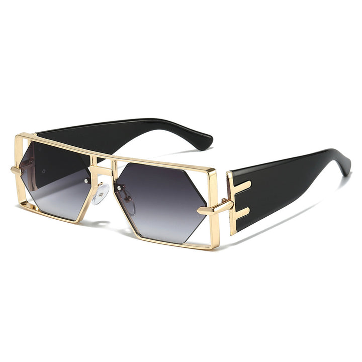 Geometric Shield Sunglasses with Premium Metallic Frame Stornfield