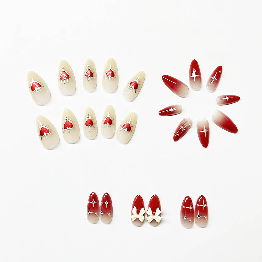 Artistic Heart-Themed Nail Art Extensions Stornfield